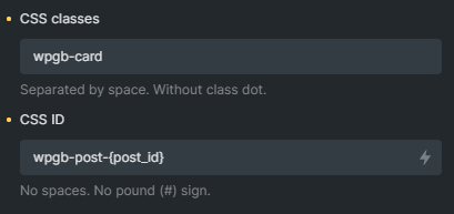 CSS Classes and CCS ID setting boxed in Bricks Builder