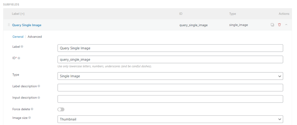 meta box custom field with group with single image subfield