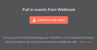 n8n pull in events from webhook test button